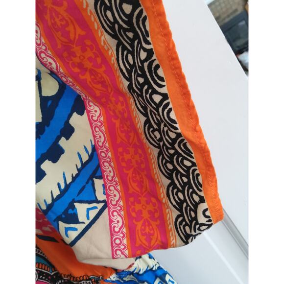 Bohemian Festival Maxidress Dopamine V neck flowy tribal lightweight orange blue - Picture 5 of 8